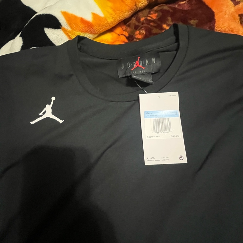 Jordan Black Tee with White Logo